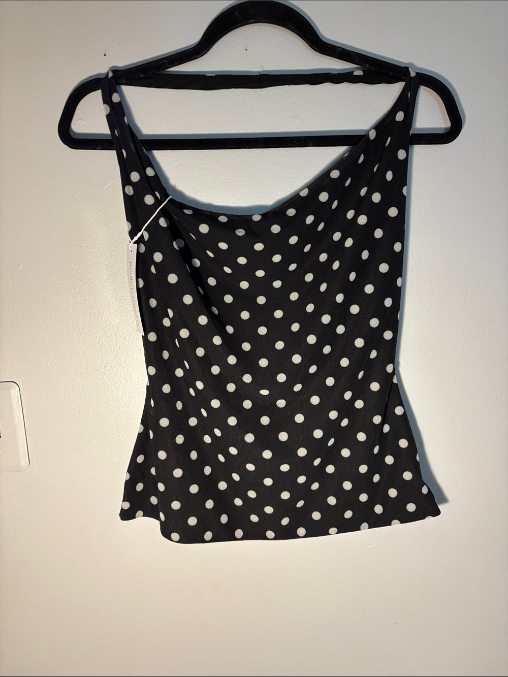 Polka Dot Black & White Scoop Neck Tank Top